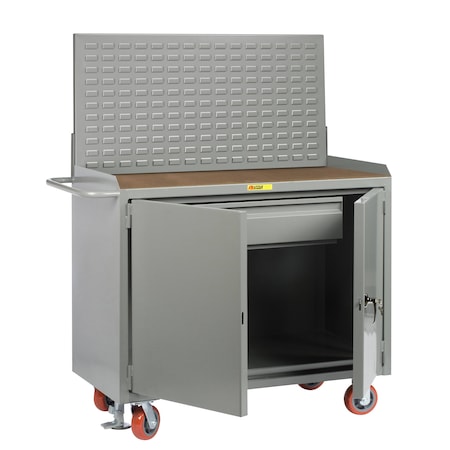 Little Giant Mobile Bench Cabinets, 36"W, HD Drawer, 1/4" Hardboard, Louvered MH2D-2436HDFLLP